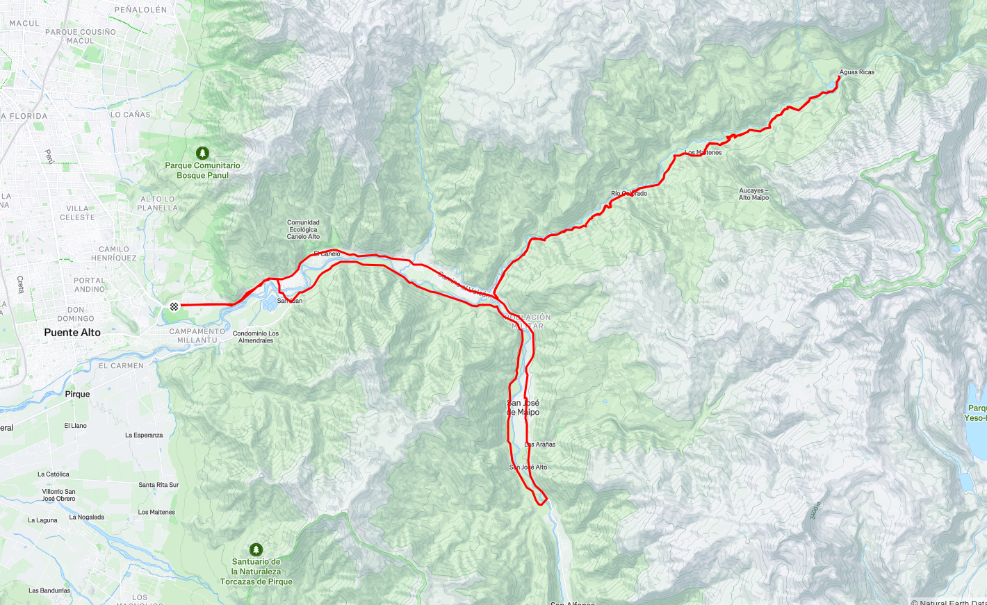 Mapa de ruta de ciclismo